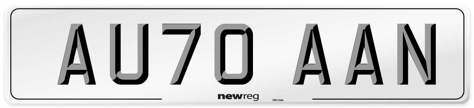 AU70 AAN Number Plate from New Reg